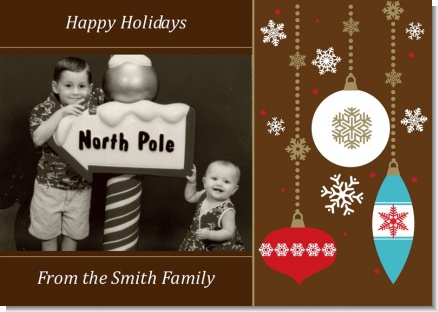Retro Ornaments - Personalized Photo Christmas Cards
