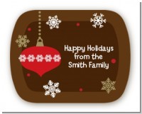 Retro Ornaments - Personalized Christmas Rounded Corner Stickers
