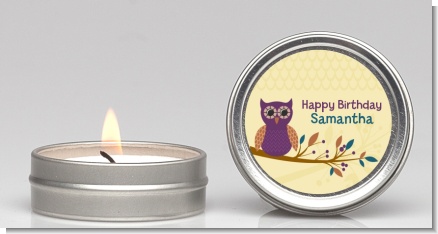 Retro Owl - Birthday Party Candle Favors