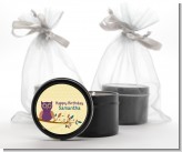 Retro Owl - Birthday Party Black Candle Tin Favors