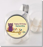 Retro Owl - Personalized Birthday Party Candy Jar
