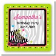 Retro Roller Skate Party - Square Personalized Birthday Party Sticker Labels thumbnail