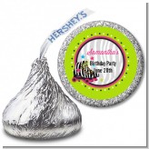Retro Roller Skate Party - Hershey Kiss Birthday Party Sticker Labels