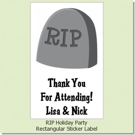 RIP - Custom Rectangle Halloween Sticker/Labels