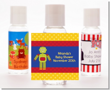 Robot Party - Personalized Birthday Party Hand Sanitizers Favors