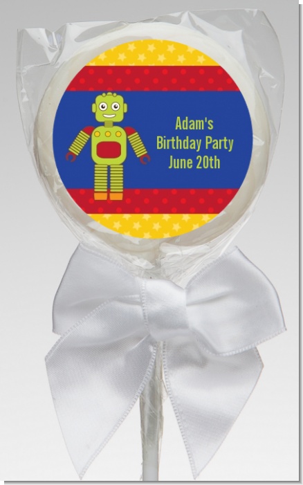 Robot Party - Personalized Birthday Party Lollipop Favors
