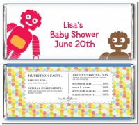 Robots - Personalized Baby Shower Candy Bar Wrappers