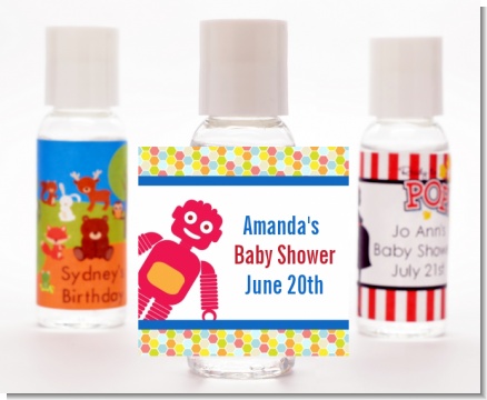 Robots - Personalized Baby Shower Hand Sanitizers Favors