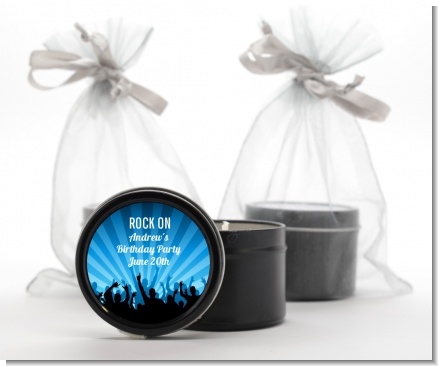 Rock Band | Like A Rock Star Boy - Birthday Party Black Candle Tin Favors