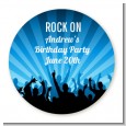 Rock Band | Like A Rock Star Boy - Round Personalized Birthday Party Sticker Labels thumbnail