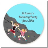 Rock Climbing - Round Personalized Birthday Party Sticker Labels