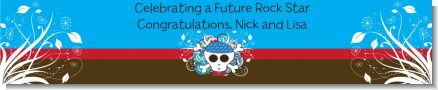 Rock Star Baby Boy Skull - Personalized Baby Shower Banners