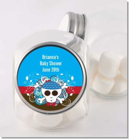 Rock Star Baby Boy Skull - Personalized Baby Shower Candy Jar