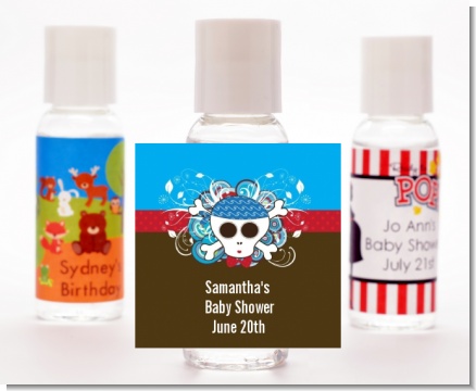 Rock Star Baby Boy Skull - Personalized Baby Shower Hand Sanitizers Favors