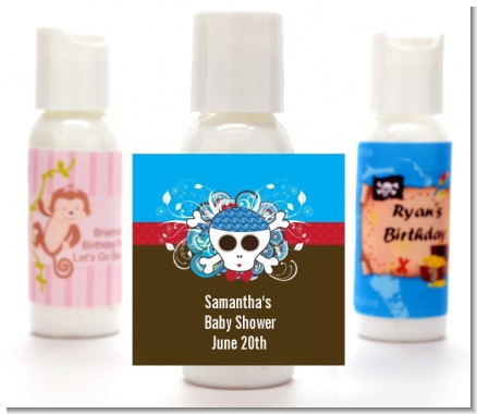 Rock Star Baby Boy Skull - Personalized Baby Shower Lotion Favors