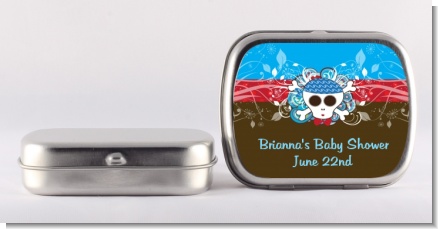 Rock Star Baby Boy Skull - Personalized Baby Shower Mint Tins