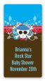 Rock Star Baby Boy Skull - Custom Rectangle Baby Shower Sticker/Labels thumbnail