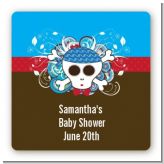 Rock Star Baby Boy Skull - Square Personalized Baby Shower Sticker Labels