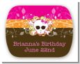 Rock Star Girl Skull - Personalized Birthday Party Rounded Corner Stickers thumbnail