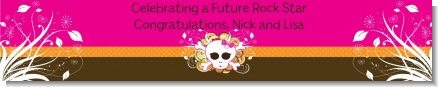 Rock Star Baby Girl Skull - Personalized Baby Shower Banners