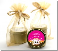 Rock Star Baby Girl Skull - Baby Shower Gold Tin Candle Favors