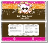 Rock Star Baby Girl Skull - Personalized Baby Shower Candy Bar Wrappers