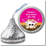 Rock Star Baby Girl Skull - Hershey Kiss Baby Shower Sticker Labels