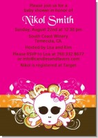 Rock Star Baby Girl Skull - Baby Shower Invitations