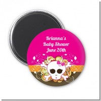 Rock Star Baby Girl Skull - Personalized Baby Shower Magnet Favors