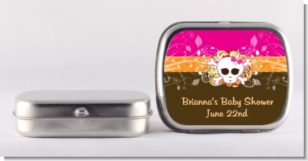 Rock Star Baby Girl Skull - Personalized Baby Shower Mint Tins