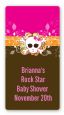 Rock Star Baby Girl Skull - Custom Rectangle Baby Shower Sticker/Labels thumbnail
