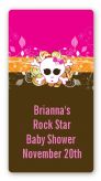 Rock Star Baby Girl Skull - Custom Rectangle Baby Shower Sticker/Labels