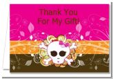 Rock Star Baby Girl Skull - Baby Shower Thank You Cards