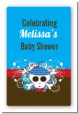 Rock Star Baby Boy Skull - Custom Large Rectangle Baby Shower Sticker/Labels