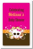 Rock Star Baby Girl Skull - Custom Large Rectangle Baby Shower Sticker/Labels