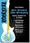 Rock Star Guitar Blue - Birthday Party Invitations