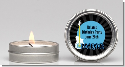 Rock Star Guitar Blue - Birthday Party Candle Favors