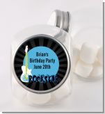 Rock Star Guitar Blue - Personalized Birthday Party Candy Jar