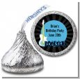 Rock Star Guitar Blue - Hershey Kiss Birthday Party Sticker Labels thumbnail