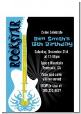 Rock Star Guitar Blue - Birthday Party Petite Invitations