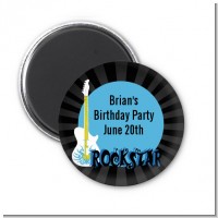 Rock Star Guitar Blue - Personalized Birthday Party Magnet Favors