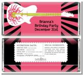 Rock Star Guitar Pink - Personalized Birthday Party Candy Bar Wrappers