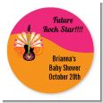 Future Rock Star Girl - Round Personalized Baby Shower Sticker Labels thumbnail