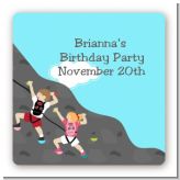 Rock Climbing - Square Personalized Birthday Party Sticker Labels