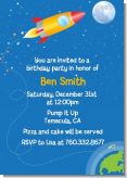 Rocket Ship - Birthday Party Invitations