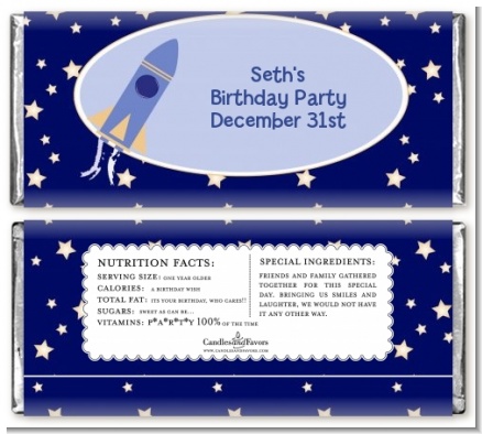 Space Shuttle - Personalized Birthday Party Candy Bar Wrappers