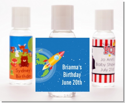 Rocket Ship - Personalized Baby Shower Hand Sanitizers Favors