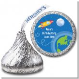 Rocket Ship - Hershey Kiss Birthday Party Sticker Labels