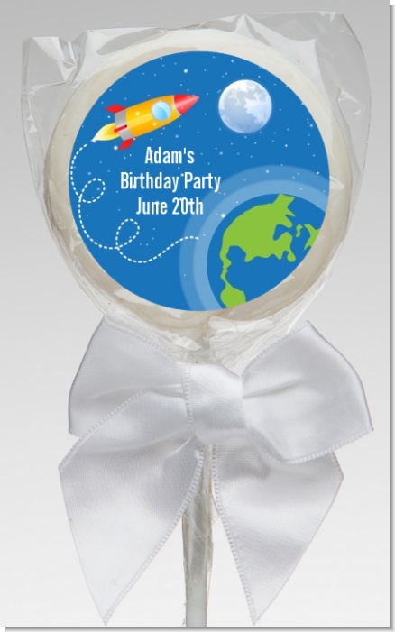 Rocket Ship - Personalized Birthday Party Lollipop Favors