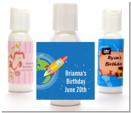 Rocket Ship - Personalized Birthday Party Lotion Favors